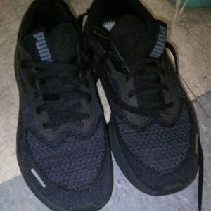 PUMA Black Mesh Running Shoes